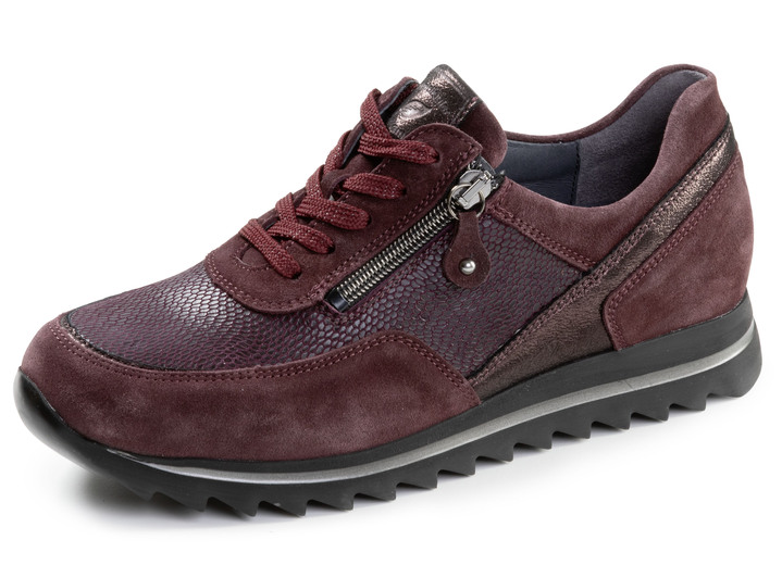 Weite H - Waldläufer, bequeme Damen-Sneaker, Weite H, mit herausnehmbarem Fußbett, in Größe 3 1/2 bis 8, in Farbe BORDEAUX Ansicht 1