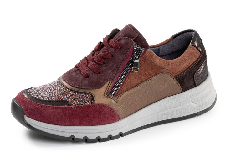 Weite H - Waldläufer, bequeme Damen-Sneaker, Weite H, mit herausnehmbarem Fußbett, in Größe 3 1/2 bis 8, in Farbe BORDEAUX-BUNT Ansicht 1