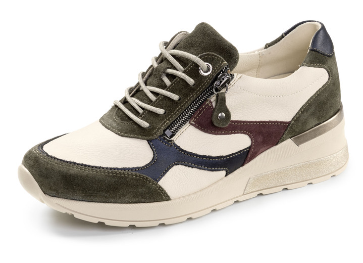 Weite H - Waldläufer, trendige Damen-Sneaker, Weite H, mit herausnehmbarem Fußbett, in Größe 3 1/2 bis 8, in Farbe BEIGE-BUNT Ansicht 1