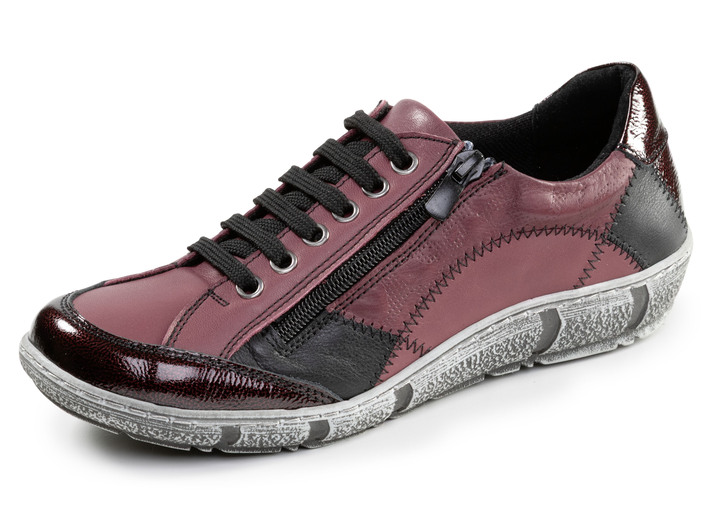 Slipper & Schnürschuhe - Gemini, bequeme Damen-Schnürschuhe, Weite G, mit herausnehmbarem Fußbett, in Größe 036 bis 042, in Farbe BORDEAUX-SCHWARZ Ansicht 1