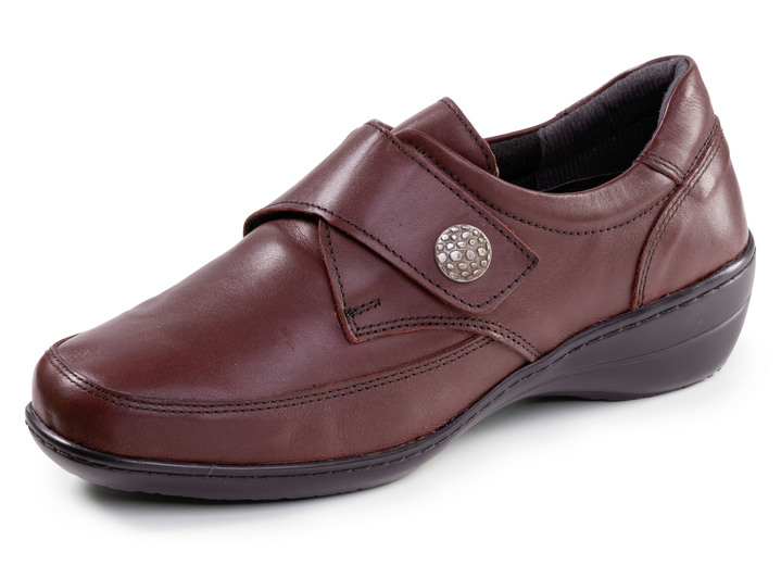Weite H - ELENA EDEN, bequeme Damen-Slipper, WeiteH, mit herausnehmbarem Fußbett, in Größe 036 bis 043, in Farbe BURGUND Ansicht 1