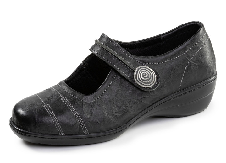 Weite H - ELENA EDEN, bequeme Damen-Spangenschuhe, Weite H, mit herausnehmbarem Fußbett, in Größe 035 bis 042, in Farbe SCHWARZ Ansicht 1