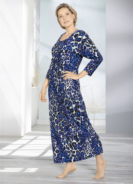 Langarm - Kaftan - Made in Germany, in Größe 3XL (56/58) bis XXL (52/54), in Farbe MARINE-BLEU-AQUA-BUNT