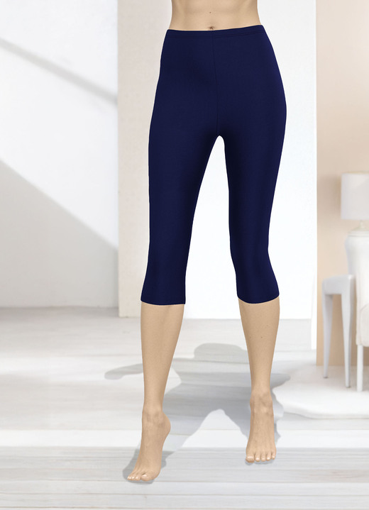Leggings - Capri-Leggings in Schlupfform, in Größe 036 bis 054, in Farbe NACHTBLAU Ansicht 1
