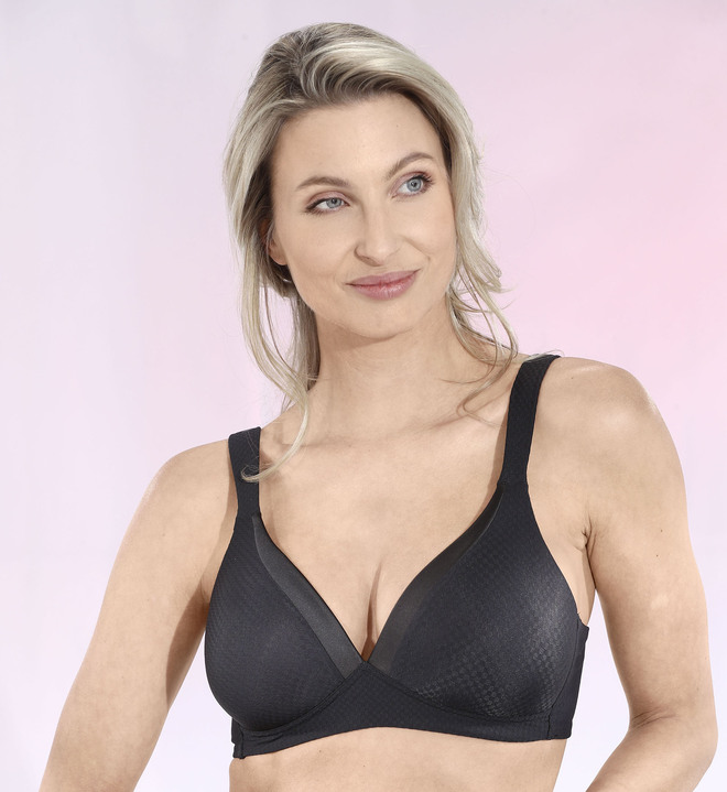 T-Shirt-BH - Naturana BH mit berstärktem Rückteil, in Größe 075 bis 095, in Cup A, in Farbe SCHWARZ Ansicht 1