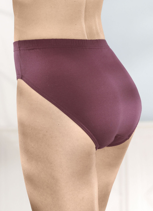 Slips - Viererpack Slips mit Gummizug im Bund, in Größe 036 bis 050, in Farbe 2X BURGUND, 2X JEANSBLAU Ansicht 1