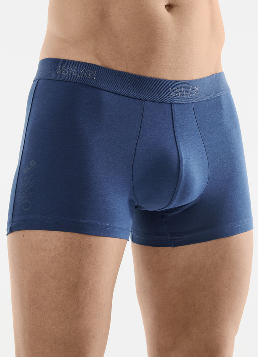 Unterhosen - SLG Zweierpack Pants mit Elastikbund, in Größe L bis XXL, in Farbe 1X BLAU, 1X GRAFIT Ansicht 1