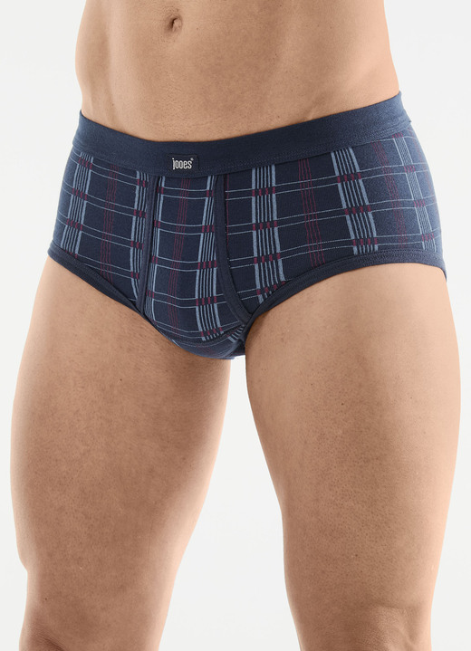 Unterhosen - Fünferpack Slips aus Feinripp Unterhosen - Fünferpack Slips aus Feinripp, in Größe 005 bis 014, in Farbe 3X MARINE-BUNT, 2X TAUBENBLAU-BUNT