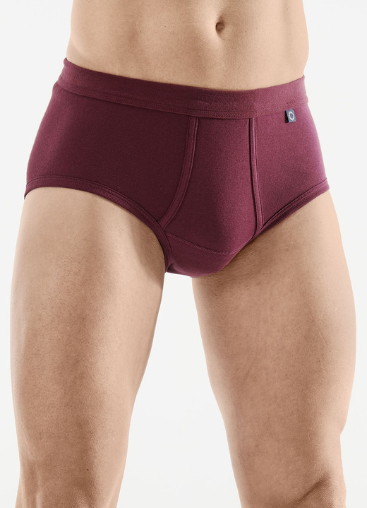 Unterhosen - Pfeilring Dreierpack Slips mit Softbund Unterhosen - Pfeilring Dreierpack Slips mit Softbund, in Größe 005 bis 014, in Farbe 2X RUBINROT, 1X DUNKELGRAU