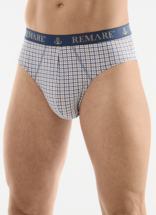 Unterhosen - Fünferpack Slips mit Karodessin Unterhosen - Fünferpack Slips mit Karodessin, in Größe 004 bis 010, in Farbe 3X WEISS-SAND-BLAU, 2X WEISS-SAND-SCHWARZ