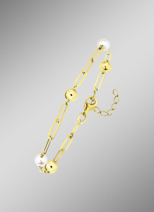 Armbänder - Armband aus Gold mit Süßwasser-Zuchtperlen, in Farbe  Ansicht 1