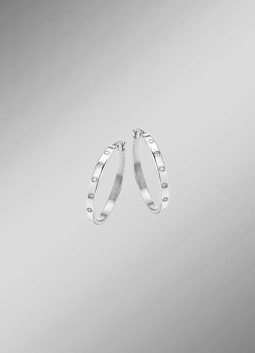 Ohrschmuck - Strahlende Creolen mit synth. Zirkonia für unvergessliche Momente, in Farbe  Ansicht 1