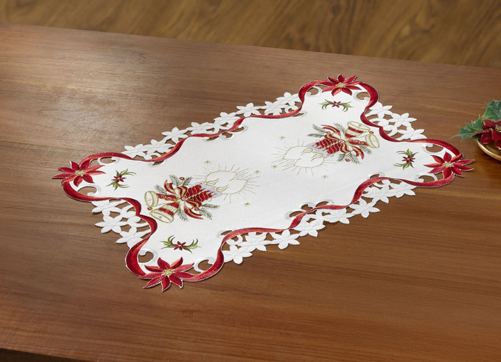 Tischdecken - Festliche Tisch- und Raumdekoration, in Größe 101 (Deckchen, 35/ 50 cm) bis 404 (Kissenbezug, 40/ 40 cm), in Farbe SEKT-ROT-BUNT Ansicht 1