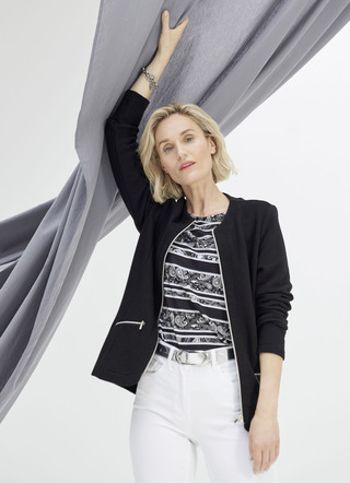 Shirtjacke mit durchgehendem Reißverschluss