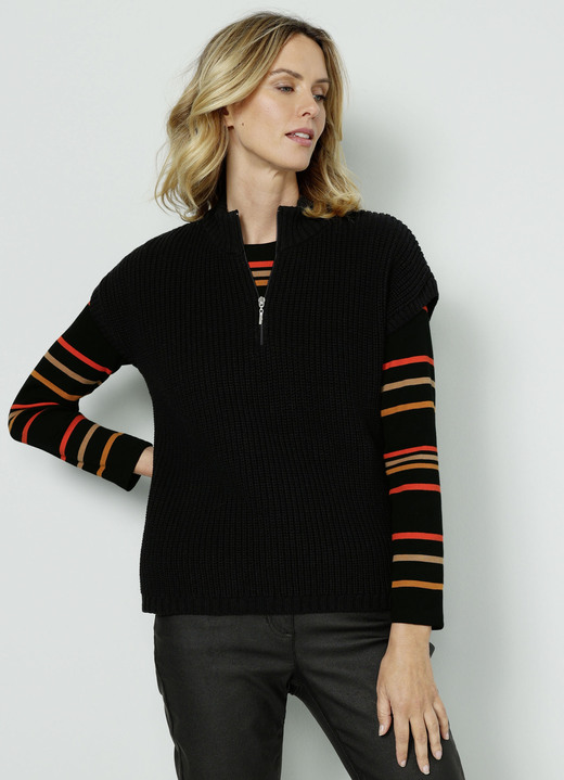 Damenmode - Pullunder in Perlfang, in Größe 038 bis 052, in Farbe SCHWARZ Ansicht 1