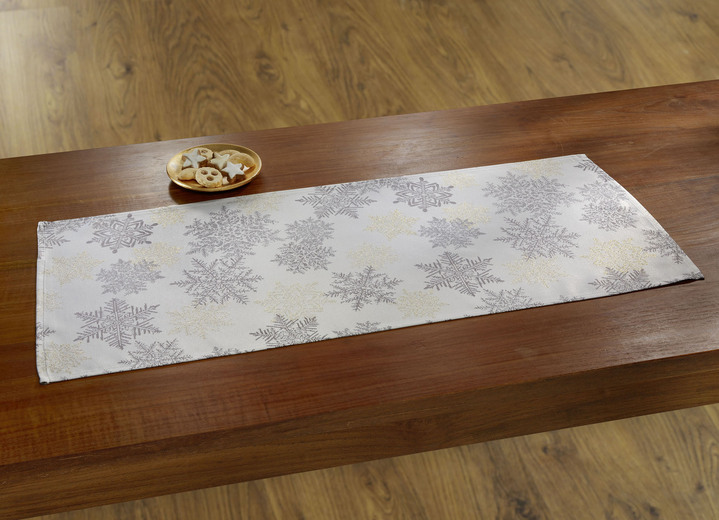 Tischdecken - Tisch- und Raumdekoration mit Glitzergarn, in Größe 100 (2 Platzsets, 30/ 45 cm) bis 404 (Kissenbezug, 40/ 40 cm), in Farbe GOLD-SILBER Ansicht 1