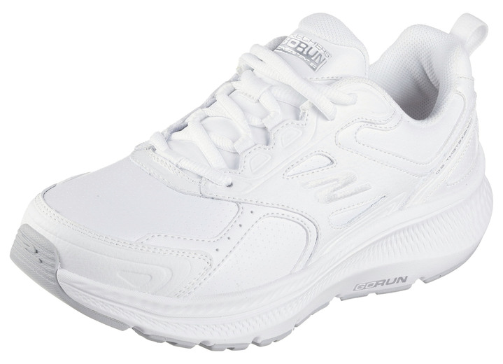 Slipper & Schnürschuhe - SKECHERS, sportliche Damen-Sneaker, aus Leder, in Größe 036 bis 041, in Farbe WEISS Ansicht 1