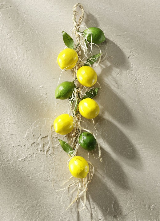 Wohnaccessoires - Zitronen-/Limettenzopf zum Hängen, in Farbe GELB-GRÜN