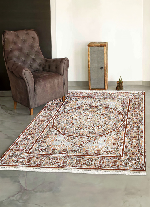 Klassisch - Besonders flache Brücken und Teppiche, in Größe 102 (Brücke, 60x115 cm) bis 249 (Teppich,160x230 cm), in Farbe BEIGE Ansicht 1