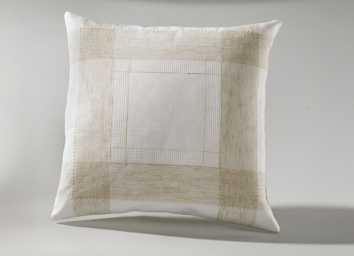 Dekokissen & Hüllen - Klassische Tisch- und Raumdekoration mit Leinen, in Größe 101 (Läufer, 30x 70 cm) bis 404 (Kissenbezug, 40x 40 cm), in Farbe ECRU-BEIGE Ansicht 1