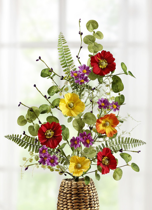 Wohnaccessoires - Blütenzweig aus Kunst- und Textilmaterial, in Farbe BUNT