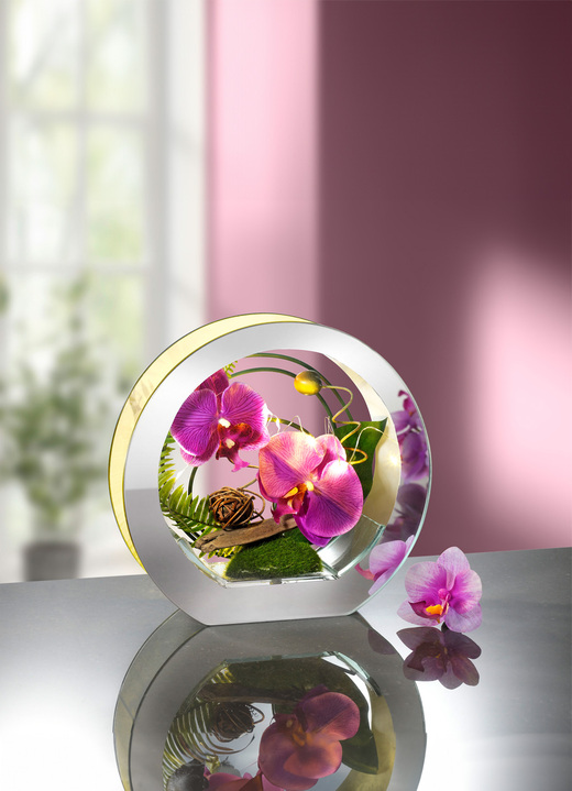 Wohnaccessoires - Beleuchtete Orchidee im Glas, in Farbe LAVENDEL