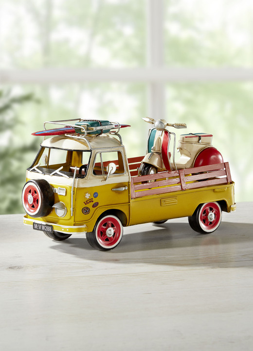 - VW Bus T2 mit Motorroller, in Farbe GELB-WEISS