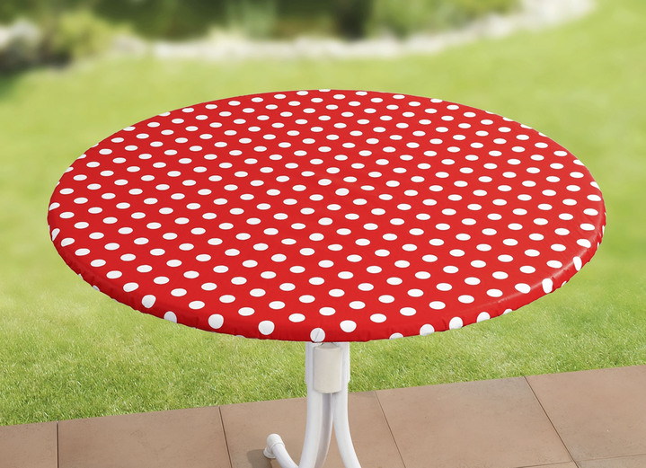 Tischdecken - Abwaschbare Spann-Tischdecke, in Farbe ROT Ansicht 1