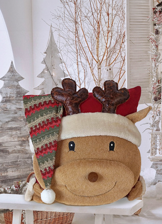 Kissenbezug mit Weihnachtselch Rudi