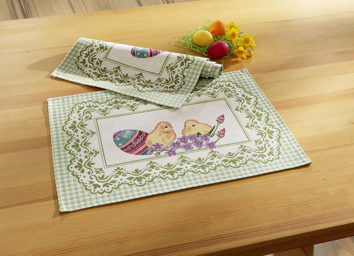Wohnaccessoires - Gobelin Tischdecke und Kissenbezug, in Größe 100 (2x Platzset, 33x 45 cm) bis 404 (Kissenbezug, 45x 45 cm), in Farbe MULTICOLOR Ansicht 1