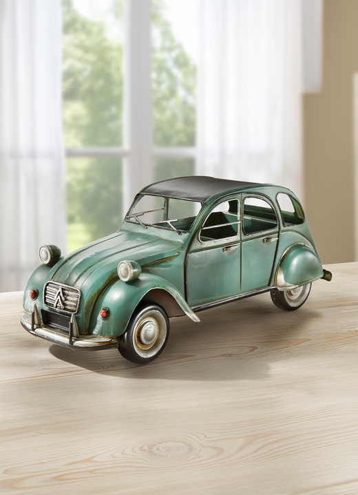 Wohnaccessoires - Sammlermodell Citroen 2CV aus Blech, in Farbe GRÜN Ansicht 1