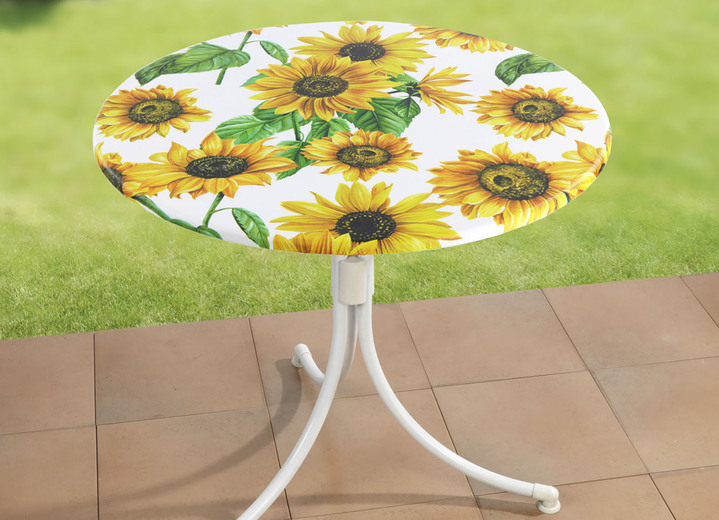 Tischdecken - Spann-Tischdecke mit Sonnenblumen-Dessin, in Größe 150 (ø 70– 86 cm) bis 190 (ø 85–105 cm), in Farbe MULTICOLOR Ansicht 1