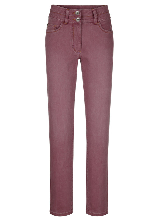 - Jeans in 5-Pocket-Form, in Größe 019 bis 052, in Farbe BEERE Ansicht 1