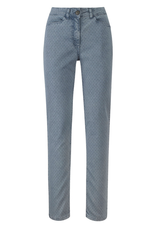 - Jeans mit Punkte-Dessinierung, in Größe 019 bis 052, in Farbe RAUCHBLAU Ansicht 1