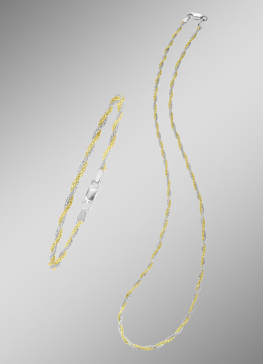 Halsketten - Kordelketten-Schmuckset, 2-teilig , in Farbe  Ansicht 1