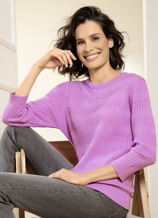3/4-Arm - Pullover mit nachhaltig recycelter Baumwolle, in Größe 036 bis 052, in Farbe ROSÉ Ansicht 1