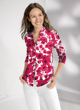 Floral dessinierte Shirtbluse