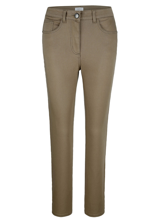 Hosen mit Knopf- und Reißverschluss - Hose in 5-Pocket-Form, in Größe 019 bis 052, in Farbe SCHLAMM Ansicht 1