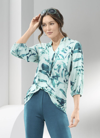 Shirt-Tunika mit farbbrillantem Druck