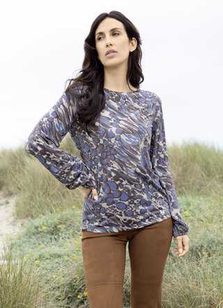 Shirt-Tunika mit elastischen Ärmelabschlüssen