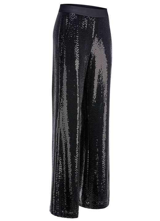Hosen in Schlupfform - Hose mit funkelnden Pailletten, in Größe 018 bis 052, in Farbe SCHWARZ Ansicht 1