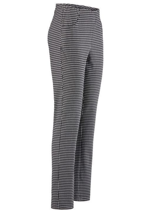 Hosen in Schlupfform - Hose mit trendiger Hahnentritt-Dessinerung Hosen in Schlupfform - Hose mit trendiger Hahnentritt-Dessinerung, in Größe 018 bis 052, in Farbe ECRU-SCHWARZ