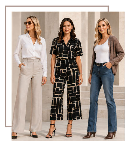 Drei Damen in unterschiedlichen Outfits