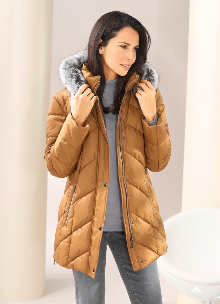 Jacke mit abnehmbarem Kunstpelz-Besatz 