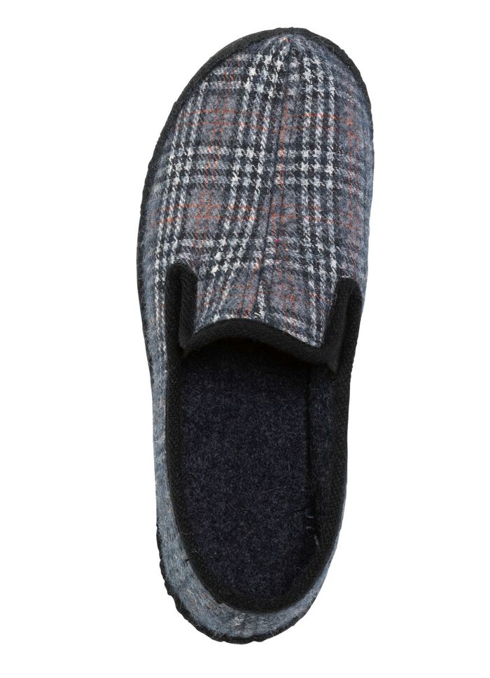 Textil-Hausschuh mit anatomisch geformtem Fu&szlig;bett BLAUGRAU-MULTICOLOR