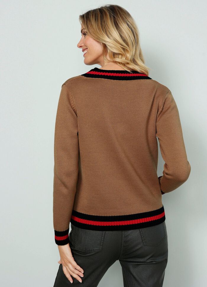 Pullover mit Kontrastringeln 