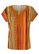 Shirt mit H&auml;kelspitzenbesatz 