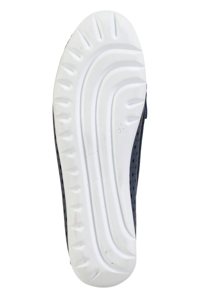 Gemini Slipper aus Nappaleder mit Lederspange MARINE