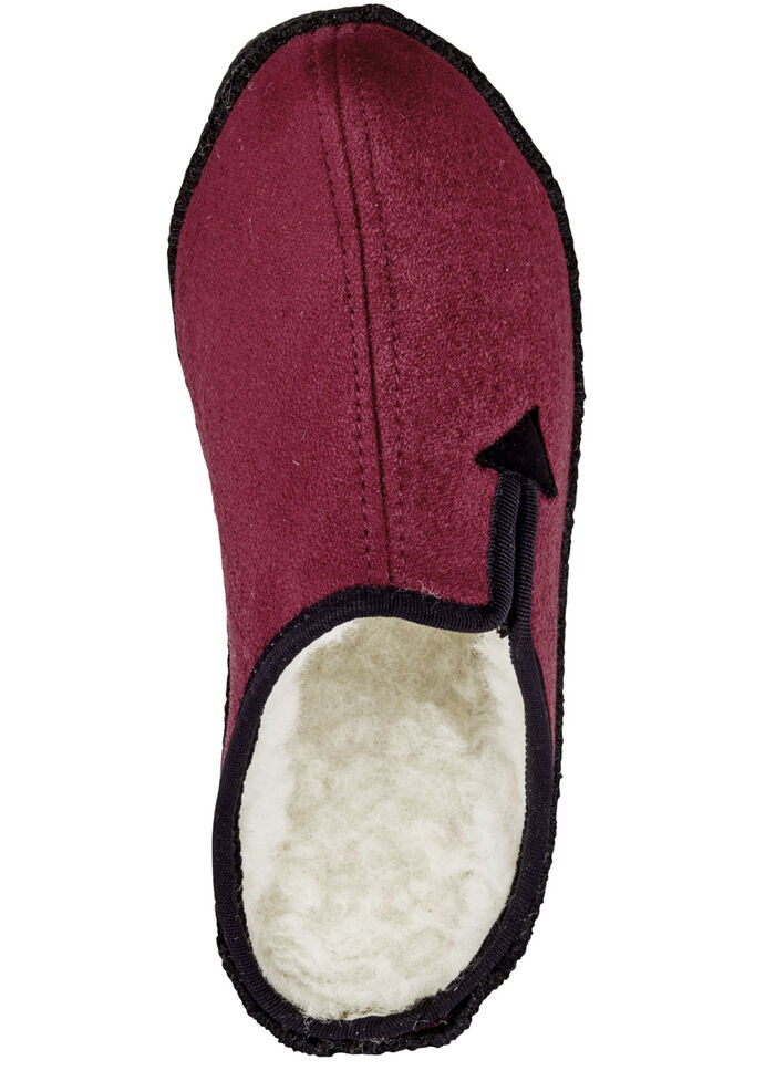 Atmungsaktive Damen-Hauschuhe, mit Gummizug BORDEAUX-SCHWARZ