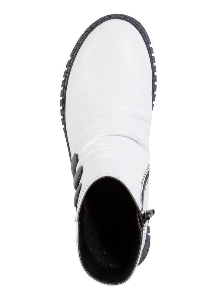 Gemini Stiefelette mit Raffung und dekorativen Knöpfen WEISS